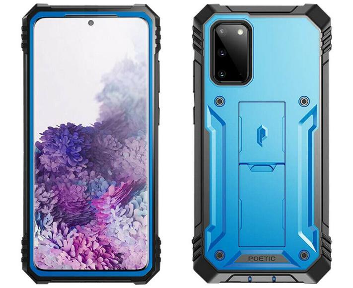 Samsung Galaxy S20 Case, Poetic Shockproof Protective Cover with Kickstand Blue