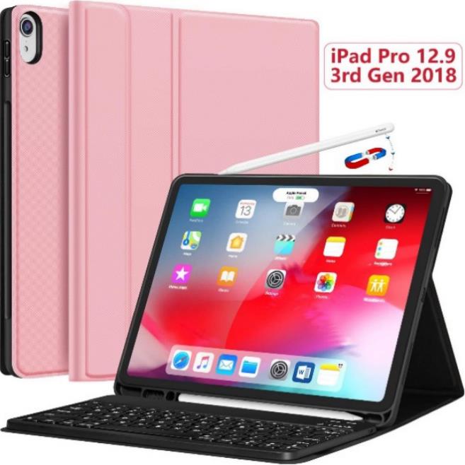 iPad Pro 12.9 Gen 5 2021 Vintage Tea Rose and Rose Gold iPad Magic Keyboard Compatible Hard Case Cover Pal iPad Pro 11 Gen 3 2021