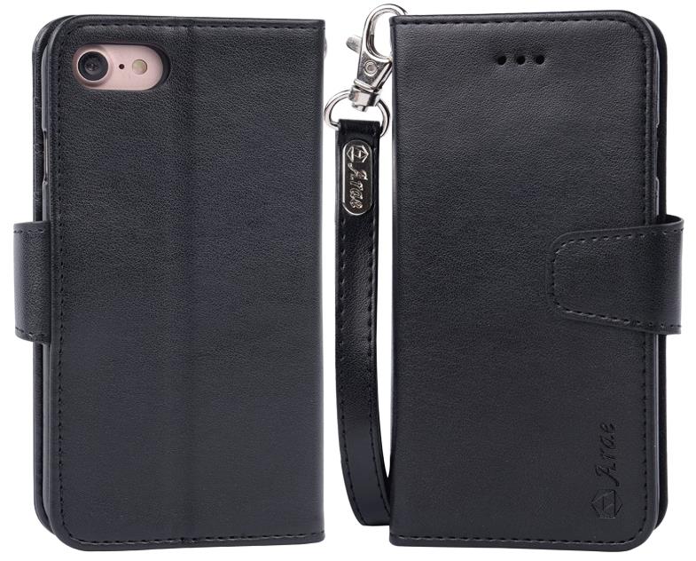 Arae Case for iPhone SE 2020, Premium PU Leather