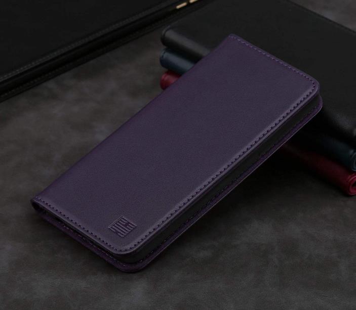 Real Leather Book Wallet Flip Case Cover For Motorola Moto G7 Power