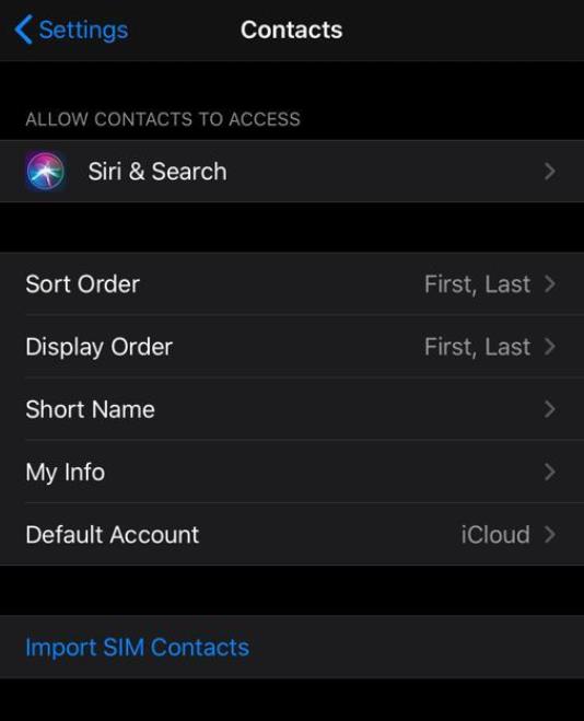 Import Sim contacts