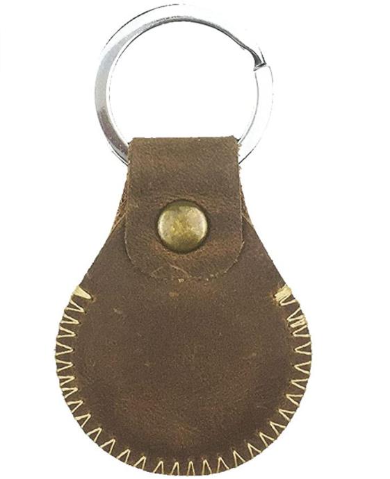 Leather Case for AirTag with Keychain