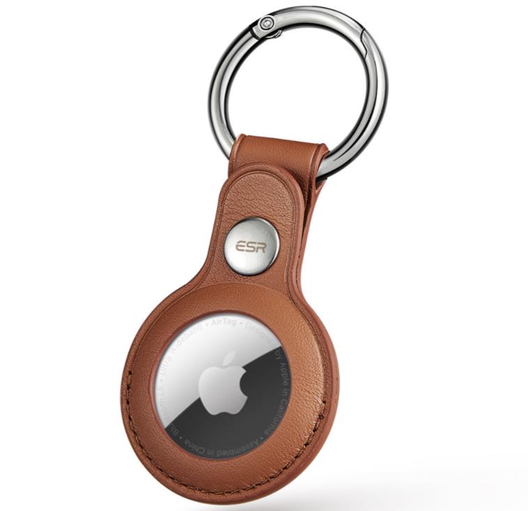 Leather AirTag Keychain Case
