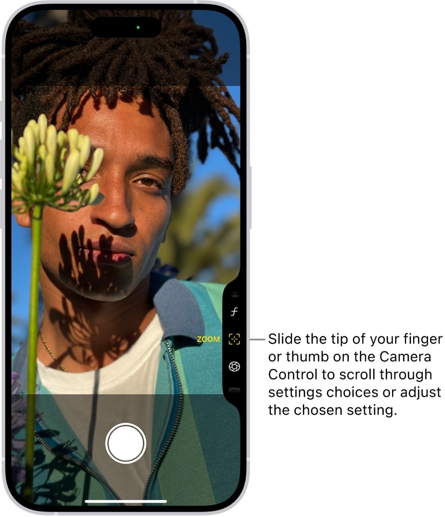 iphone camera control button