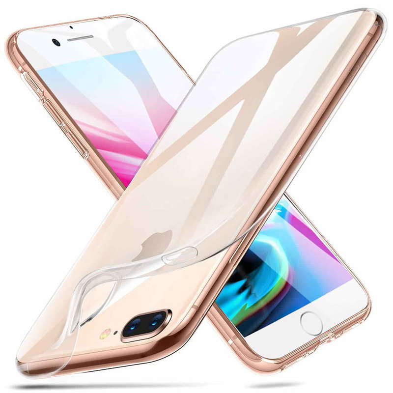 Clear Shamo's Case Compatible with iPhone 8 Plus and iPhone 7 Plus Transparent Shock Absorption TPU Rubber Gel Soft