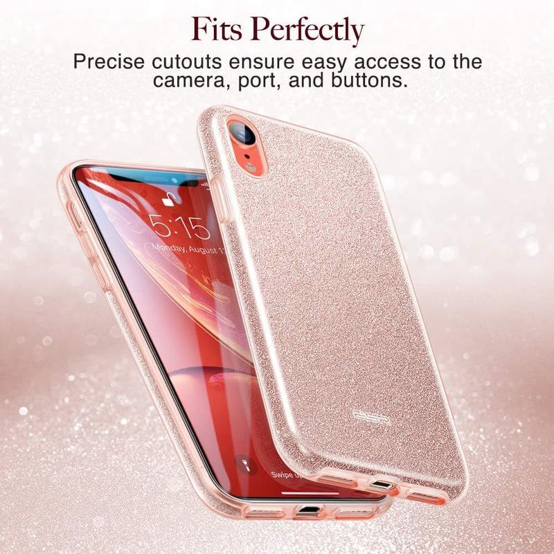 ISADERSER for Apple iPhone XR 6.1 Case Cover Luxury Clear View Flip Plating Mirror Makeup Glitter Slim Wallet Shockproof Closure Full Body Protective Case for iPhone XR 6.1 inch Mirror Rose Gold