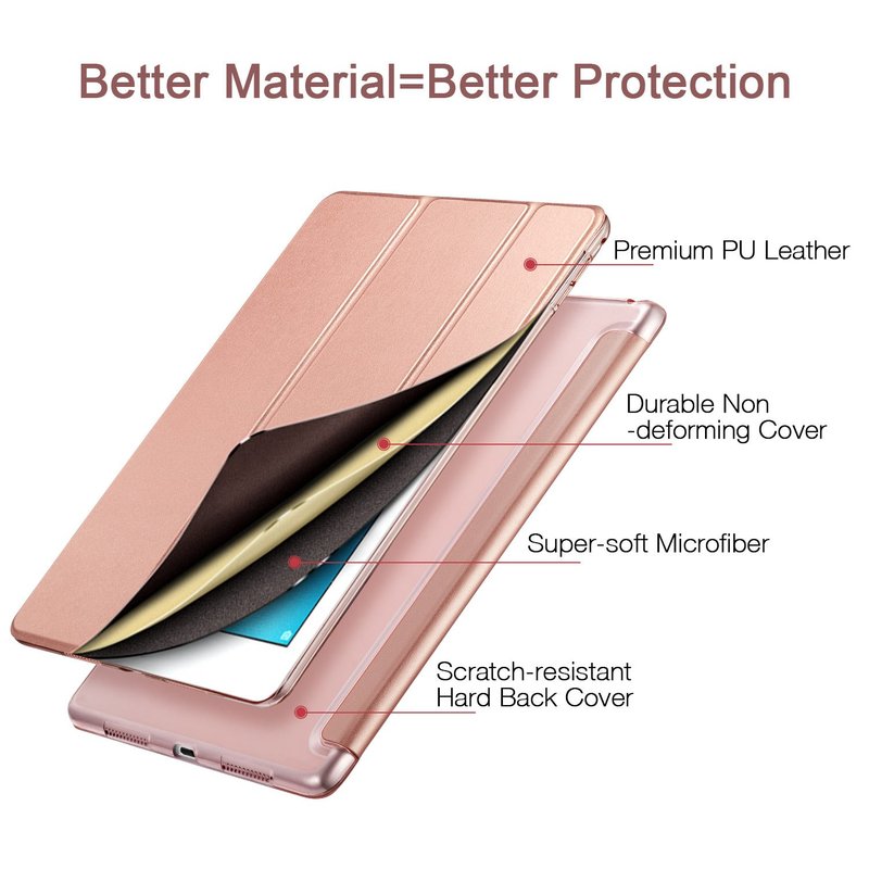 Air 1 Pro 9.7 FANSONG iPad 9.7 2018/2017 Glitter PU Leather Case 3 Layer Full Body Protective with Tri-fold Stand Removable Universal iPad Cover Fit for Apple iPad Air 2 Brown