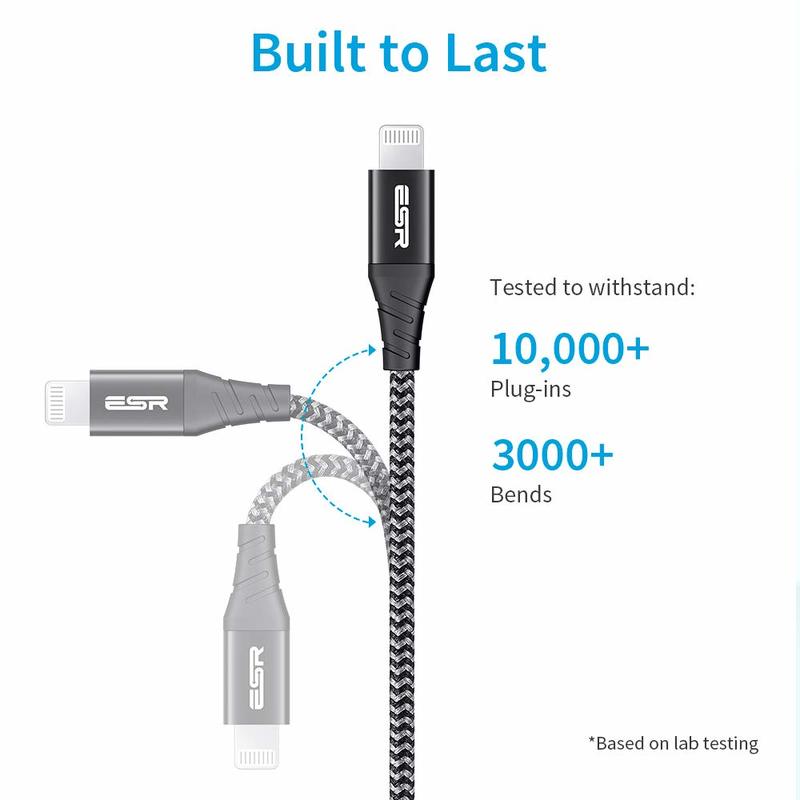 ESR USB-C to Lightning Cable, 0.5 ft (0.2 m), MFi-Certified, PD Fast  Charging Cable for iPhone 14/14 Plus/14 Pro/14 Pro Max, iPhone 13/12  Series