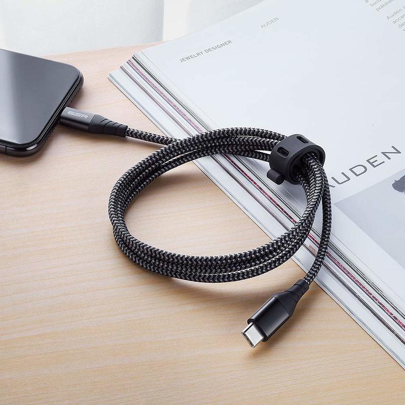 ESR trenzada USB cable 2m C a Lightning MFI-Negro para iPhone 11 Pro Max