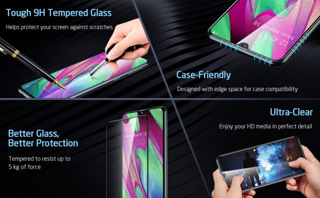 Galaxy A40 Tempered Glass Full Coverage Screen Protector 2