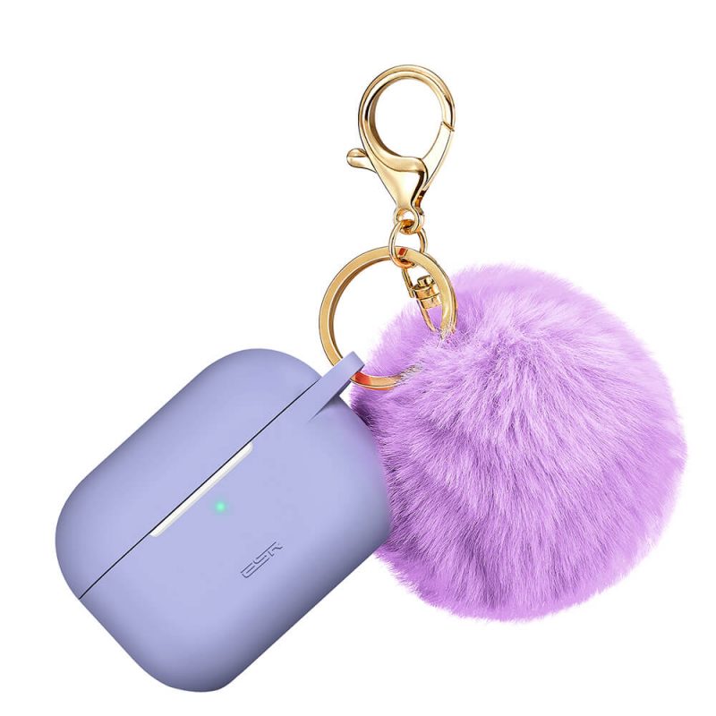 Bounce AirPods Pro Carrying Case with Fur Pom Pom Keychain 11