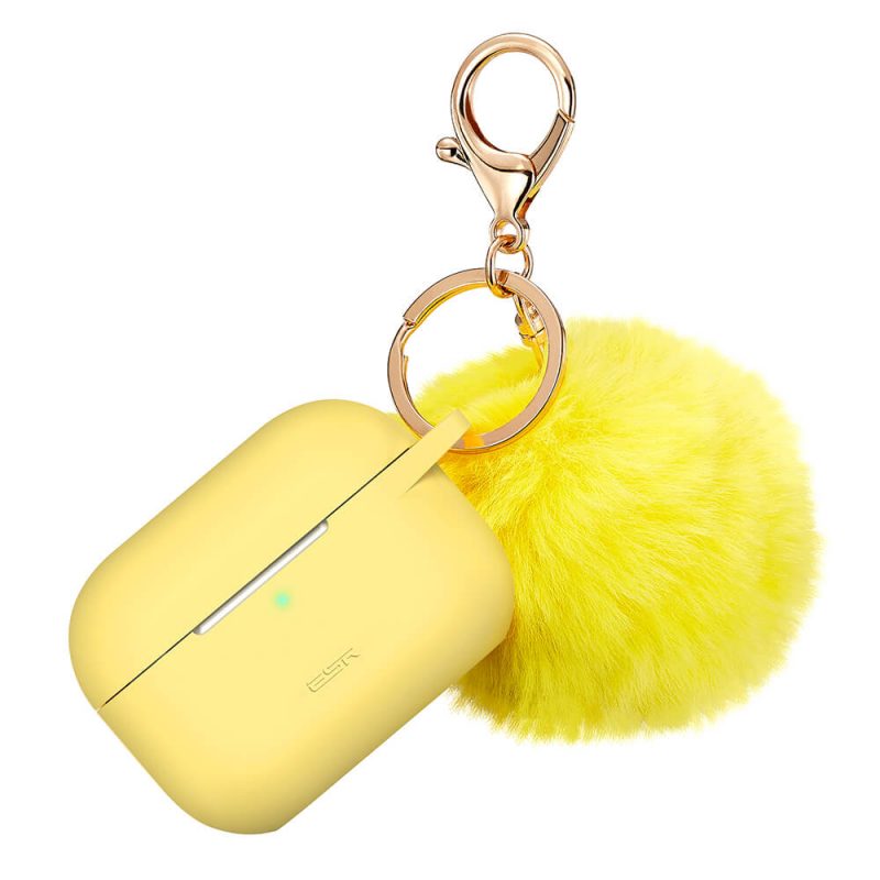 Bounce AirPods Pro Carrying Case with Fur Pom Pom Keychain 2