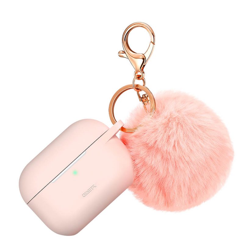 Bounce AirPods Pro Carrying Case with Fur Pom Pom Keychain 4