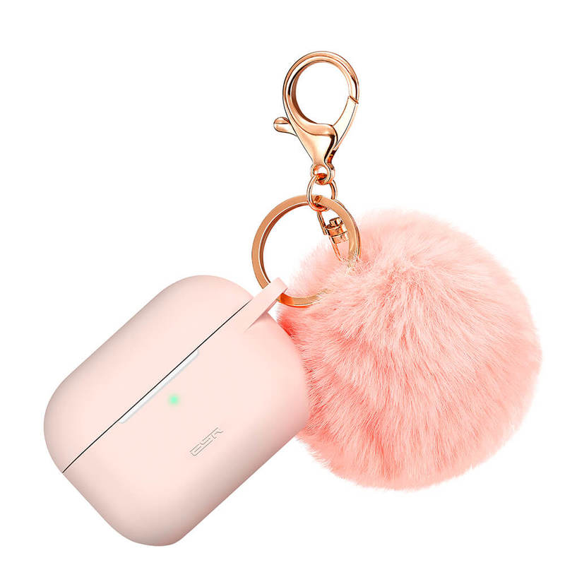 ESR Cute Case for AirPods Pro Case Silicon Carrying Case Cover with Animal Keychain Pink