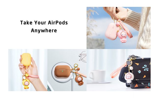 Bounce Series Cute AirPods Pro Case with Animal Keychain 7