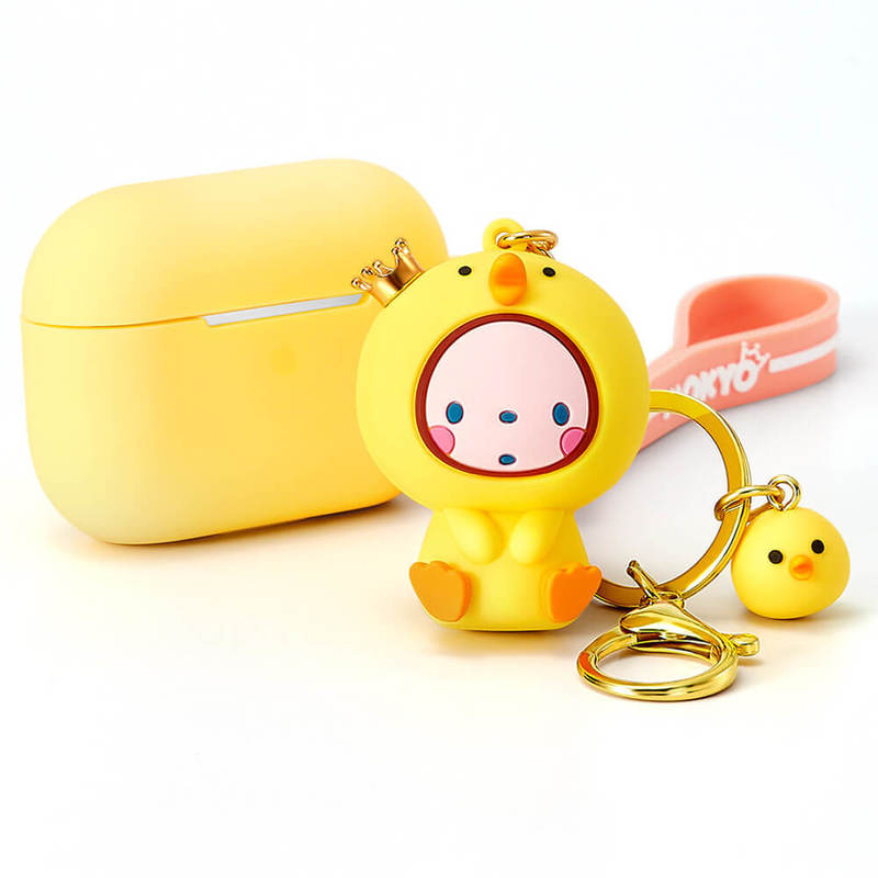 ESR Cute Case for AirPods Pro Case Silicon Carrying Case Cover with Animal Keychain Yellow