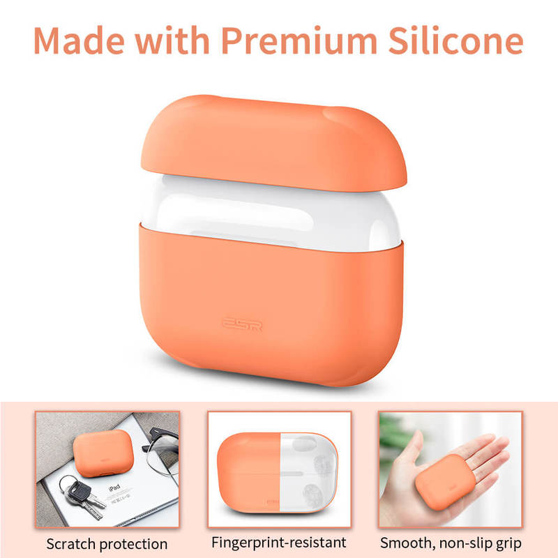 Visible Front LED Shock & Scratch-Resistant Lavender Slim-Fit Breeze Plus Series Hingeless Ultra-Thin Case Skin 2019 Release ESR Protective Silicone Cover for AirPods Pro
