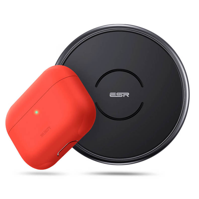 ESR Bundle: AirPods Pro Silicon Case Cover + Tidal Metal-Frame Wireless Charger (10W/7.5W/5W) Red