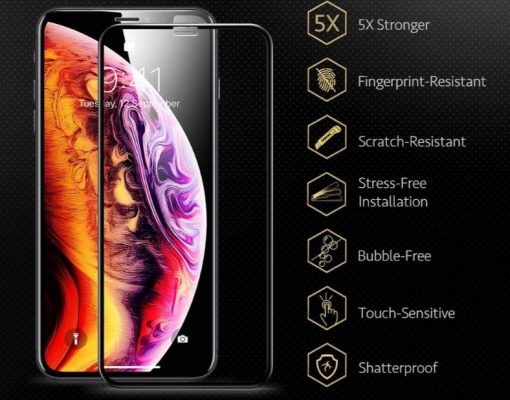 iPhone 11 Pro XS Tempered Glass Full Coverage Screen Protector