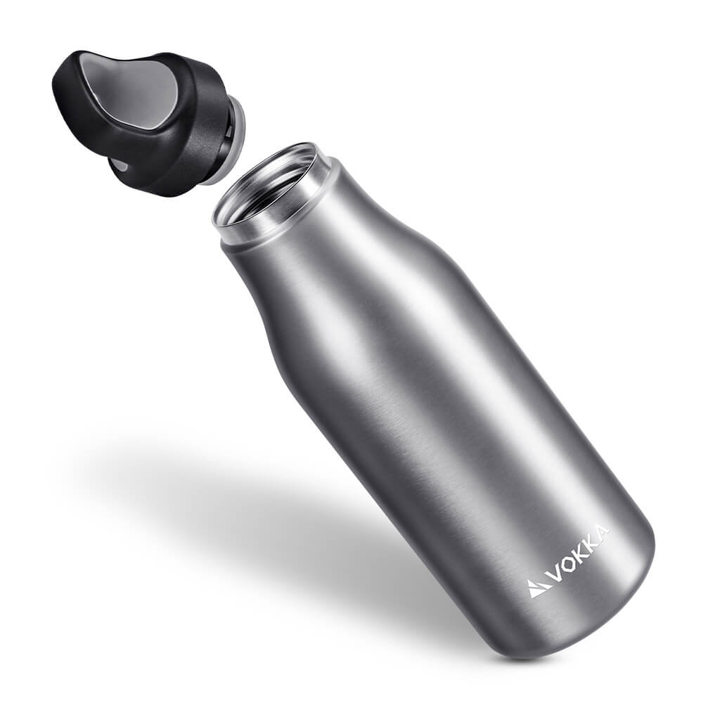 VOKKA Stainless Steel Water Bottle Metallic