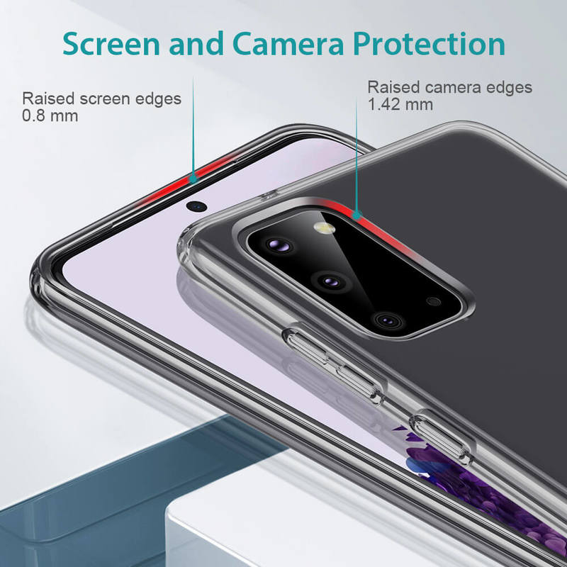 Flexible TPU Case for Samsung Galaxy S20 / S20 5G ESR Metal Kickstand Case Compatible with Samsung Galaxy S20 / S20 5G Clear Vertical and Horizontal Stand Reinforced Drop Protection
