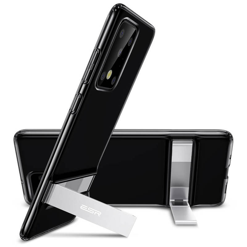 ESR Samsung Galaxy S20 Ultra Metal Kickstand Phone Case Clear Black