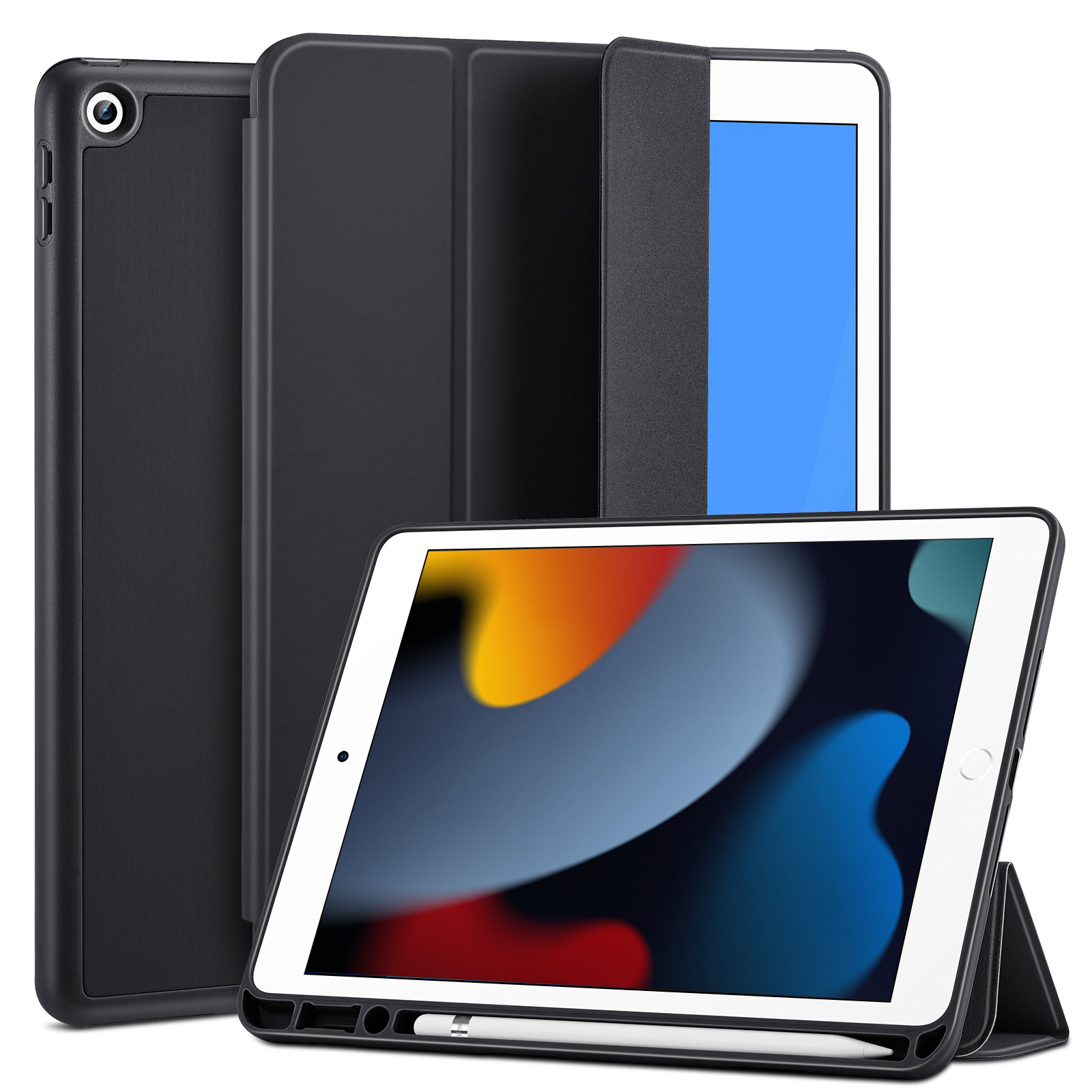 Kit Capa Case Ipad 9 9ª Geração 2021 Tela 10.2 Smart Couro Anti Impacto  High Premium + Pelicula