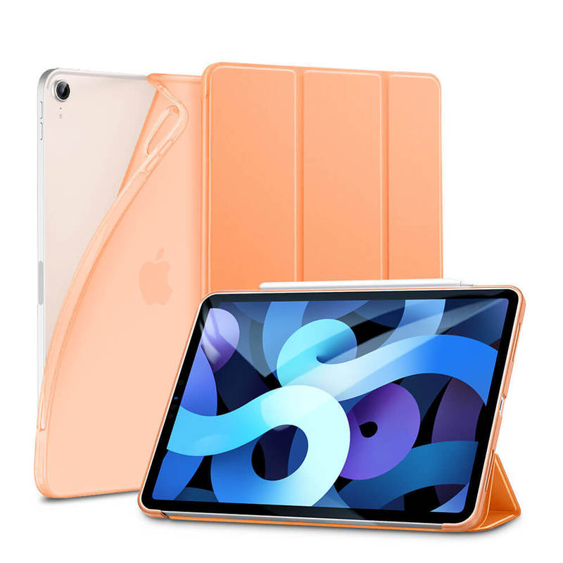 ESR Case for iPad Air 4th Gen 2020(10.9 inch), Slim Light Trifold Stand Case, Support 2nd Gen Stylus Charging-Rebound Series Papaya