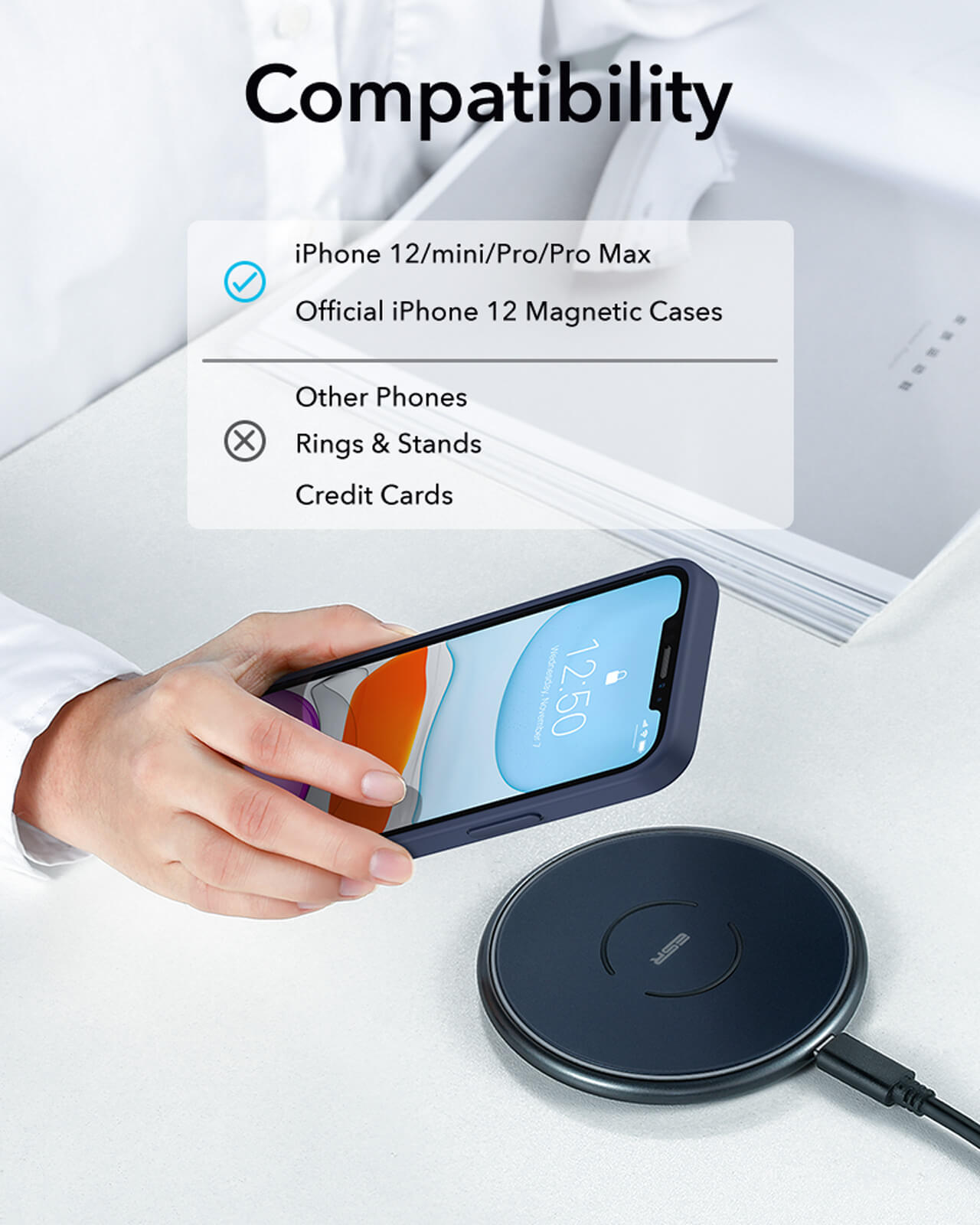 bijlage Terug kijken Misverstand HaloLock™ Magnetic Wireless Charger for iPhone 12 (Supports MagSafe) - ESR
