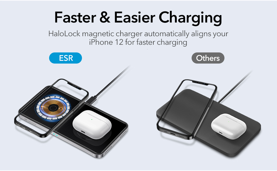 HaloLock™ 2 in 1 Magnetic Wireless Charger for iPhone 12 5 1