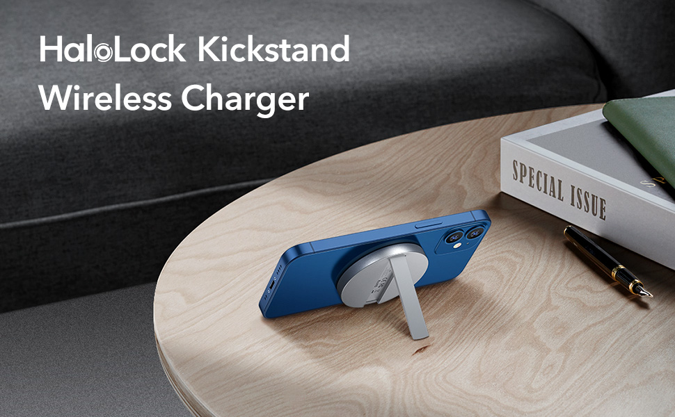 HaloLock™ Kickstand MagSafe Compatible Wireless Charger 1 1