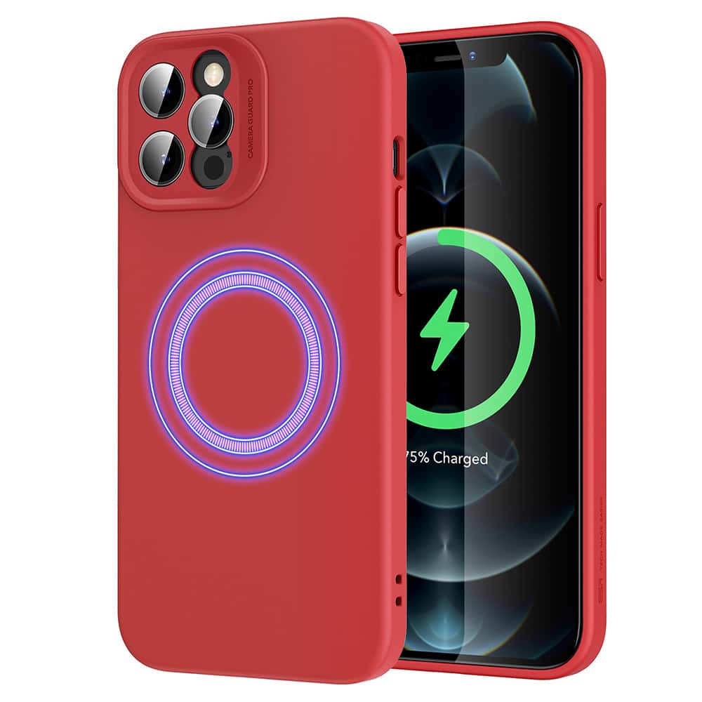 ESR iPhone 12 Pro Cloud Soft Case with MagSafe and Camera Lens Protection Red