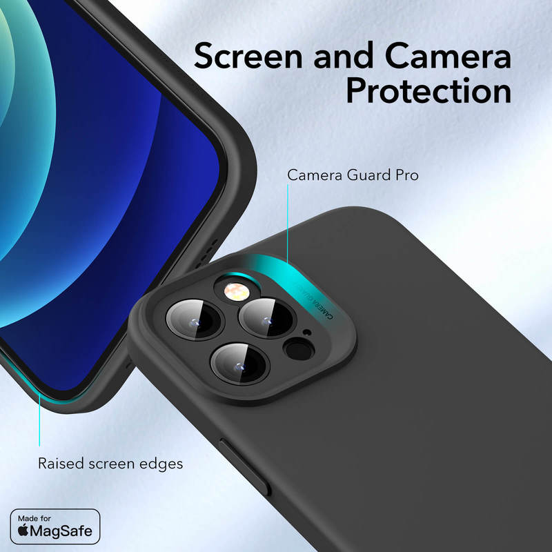 ESR Cloud Weiche Hülle mit MagSafe Kompatibel mit iPhone 12 2020 6,1 Zoll Silikon Hülle mit Pro Kameraschutz Navy Blau