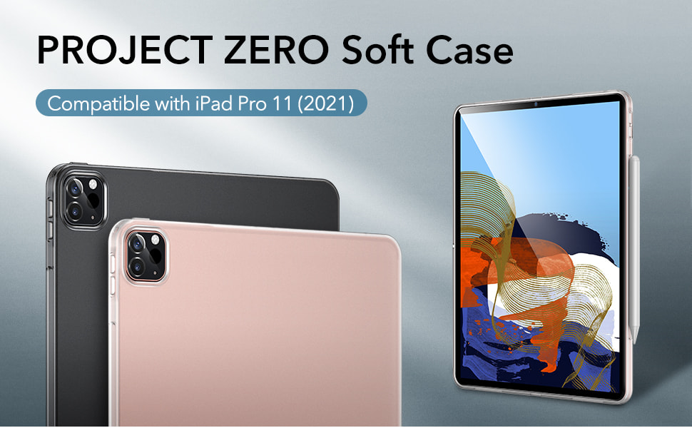 Coque Souple avec Porte-Stylet série Project Zero pour iPad Pro 12.9 de 2021