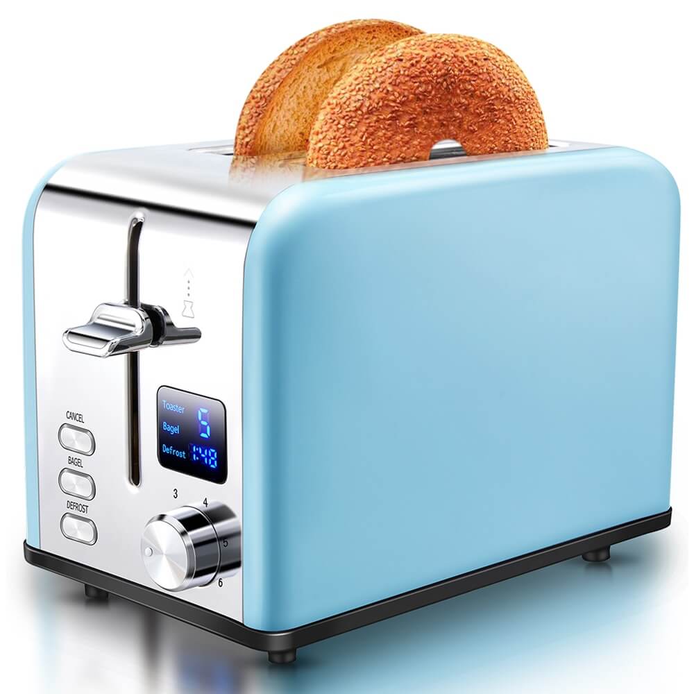 AEVO 2-Slice Retro Toaster Sky Blue