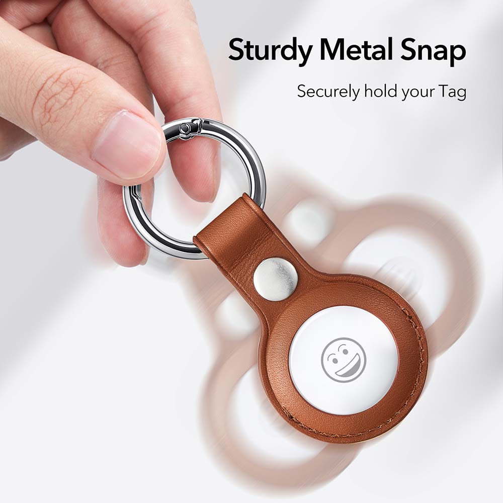 Protective Portable AirTag Case Anti-Scratch Support Strong Signal AirTag Holder Keychain AROYI 2 Pack Genuine Leather Case Compatible with Airtag Keyring AirTag 2021 Bluetooth tracker