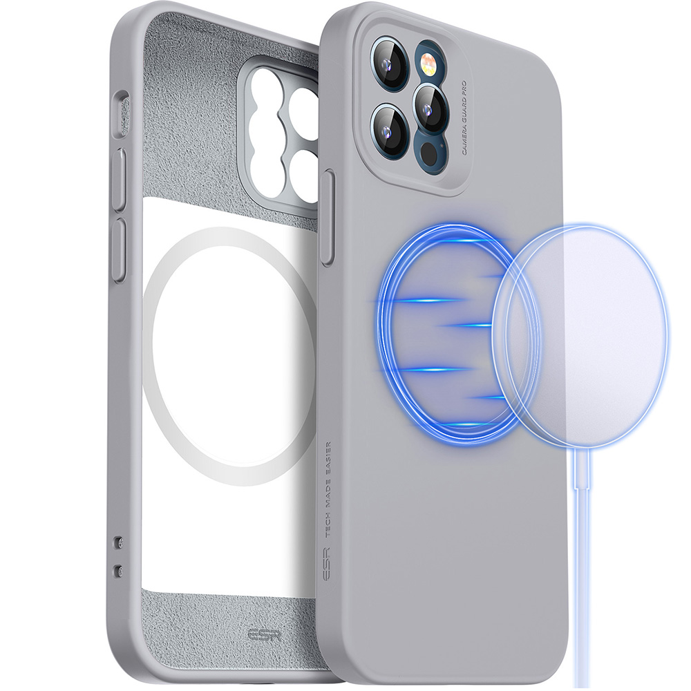 Coque Douce avec MagSafe série Cloud et Protection d’Objectif pour iPhone  12 Pro