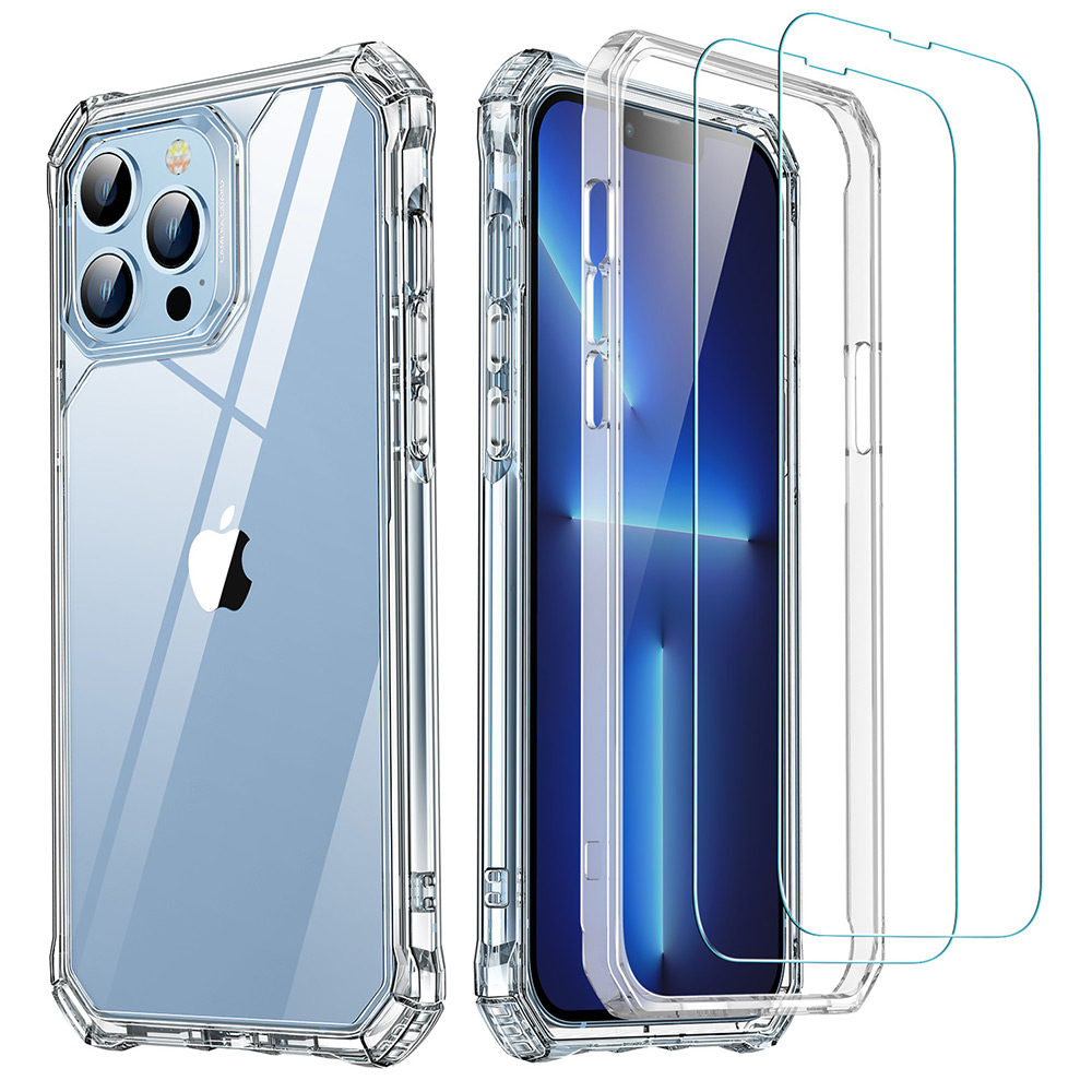 iPhone 13 Pro Max Metal Case, Heavy Duty Military Grade Armor Cover [shock  proof] Full Body Hard [Silver]