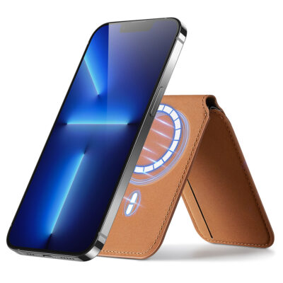HaloLock Vegan Leather Wallet Stand for iPhone 13 3