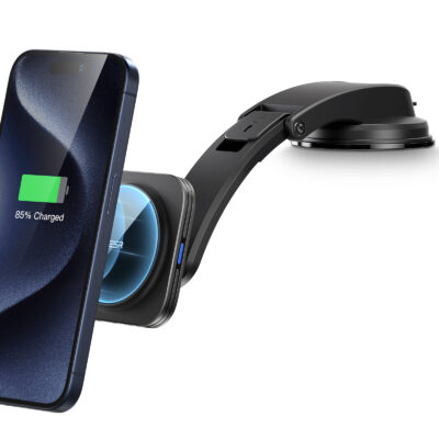 Dashboard Wireless Charger with Low Profile Mounting Arm HaloLock ZT01