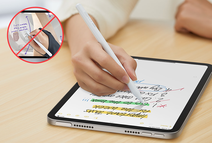 ESR 筆記繪圖款 iPad Pencil 防誤觸 / 傾斜感應觸控筆, 白