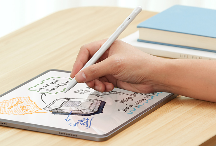 ESR 筆記繪圖款 iPad Pencil 防誤觸 / 傾斜感應觸控筆, 白