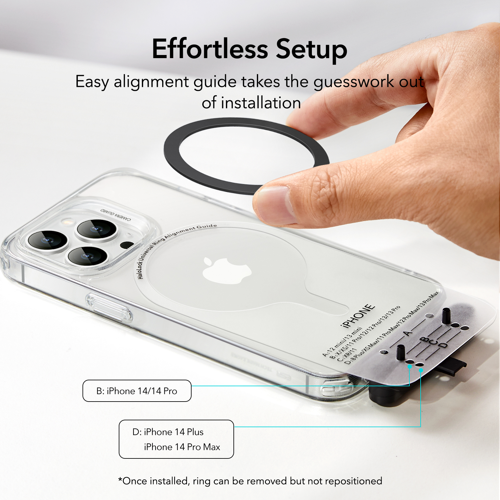ESR Anillo magnético 360 (HaloLock), compatible con anillo MagSafe, kit de  conversión magnética universal compatible con MagSafe Sticker, para iPhone