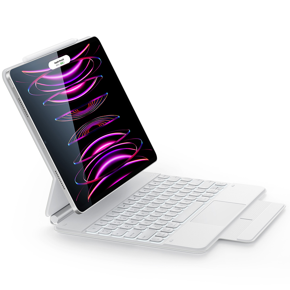  Apple Magic Keyboard Folio: iPad Keyboard and case for iPad  (10th Generation), Detachable Two-Piece Design That attaches magnetically,  Built-in trackpad, Arabic – White : Electronics