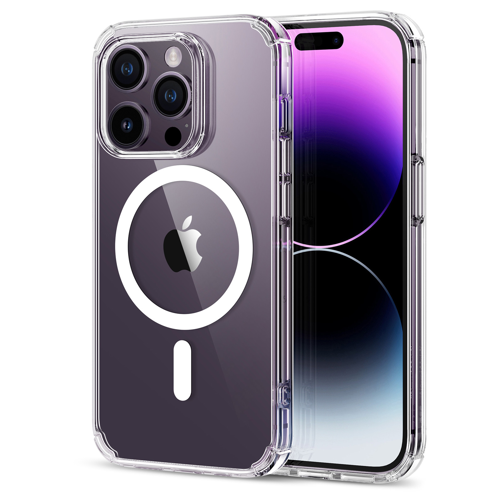 Funda transparente Krystec™ para iPhone 14 Pro Max con HaloLock