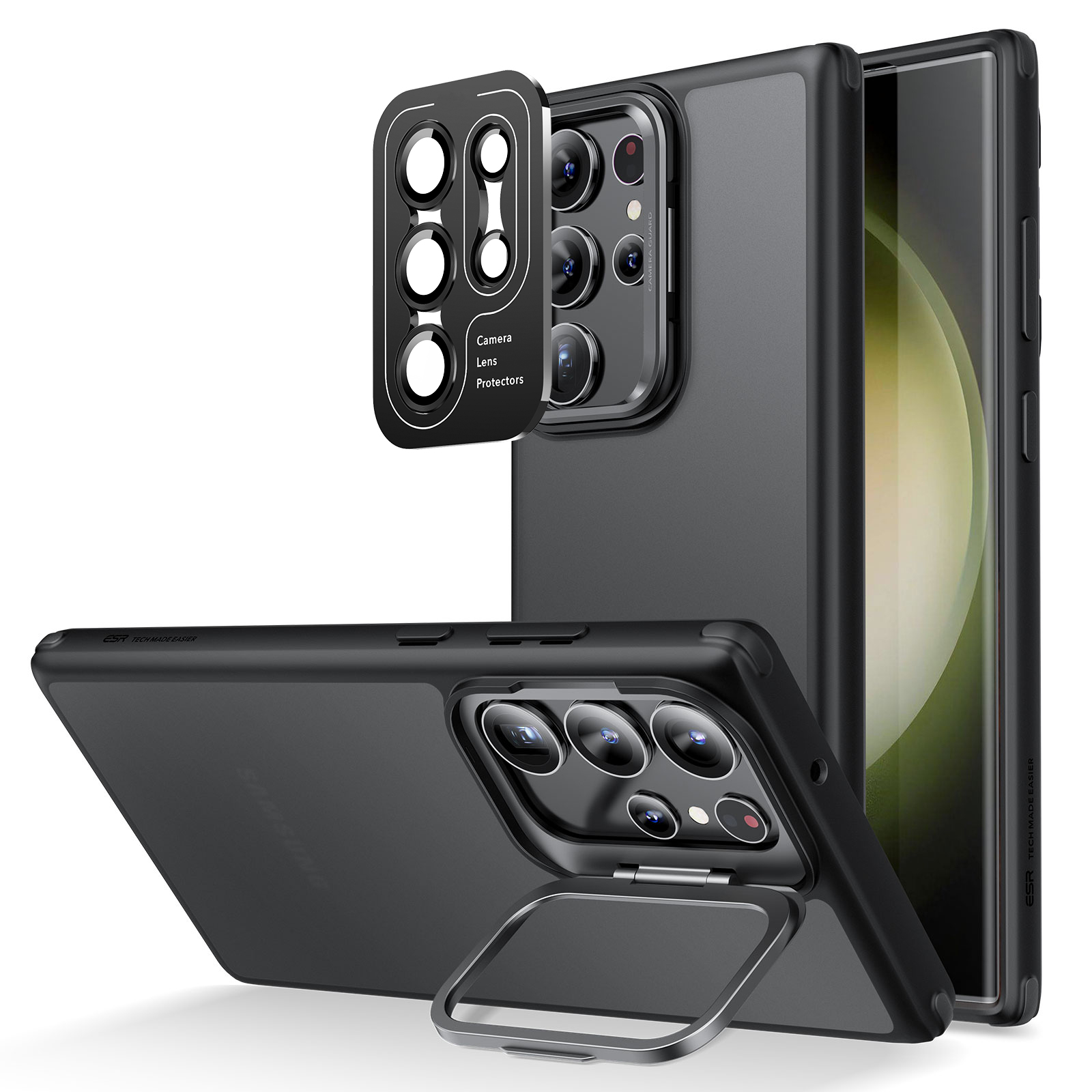Samsung Galaxy S23 Ultra Kickstand Case and Camera Lens Protectors Set