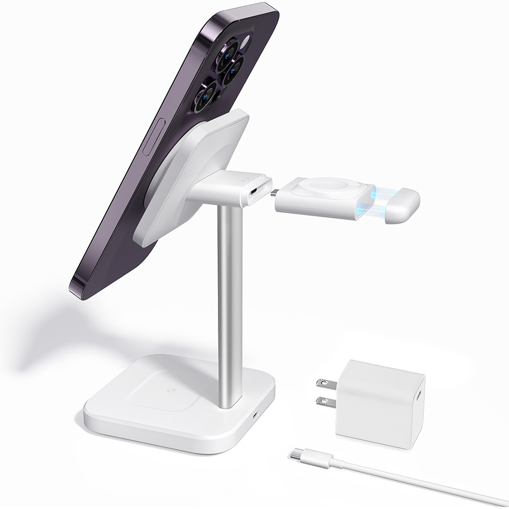 3-in-1 MagSafe charging stand with Made for Apple Watch charger