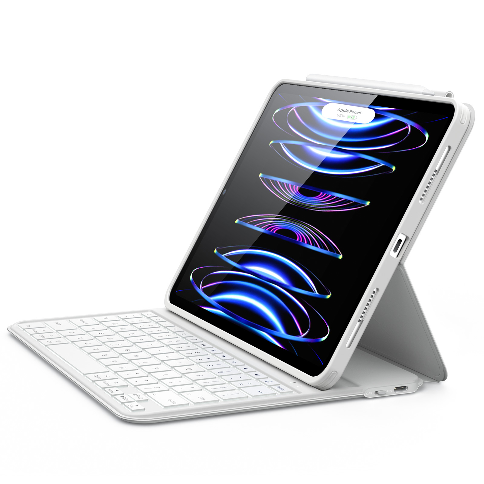  Apple Magic Keyboard Folio: iPad Keyboard and case for iPad  (10th Generation), Detachable Two-Piece Design That attaches magnetically,  Built-in trackpad, Arabic – White : Electronics