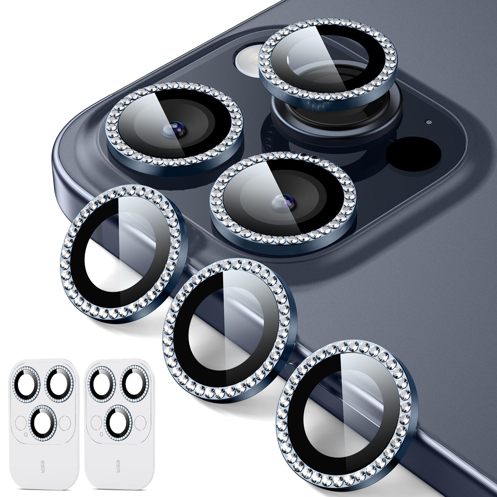 Protecteurs d'objectif en Verre Trempé pour iPhone 15 Pro/15 Pro Max