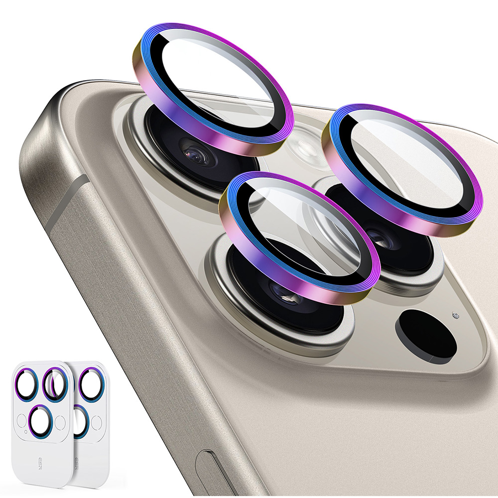 iPhone 15 Pro/15 Pro Max用強化ガラス製レンズフィルム